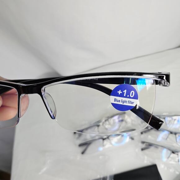 6 pack Men's Executive Style Reading Glasses w 99 Blue Light Blocking +1.0 - Picture 4 of 6
